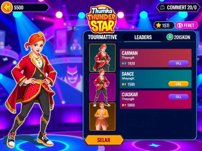 Thumka Thunder Star tournament screen showing competitive leaderboard