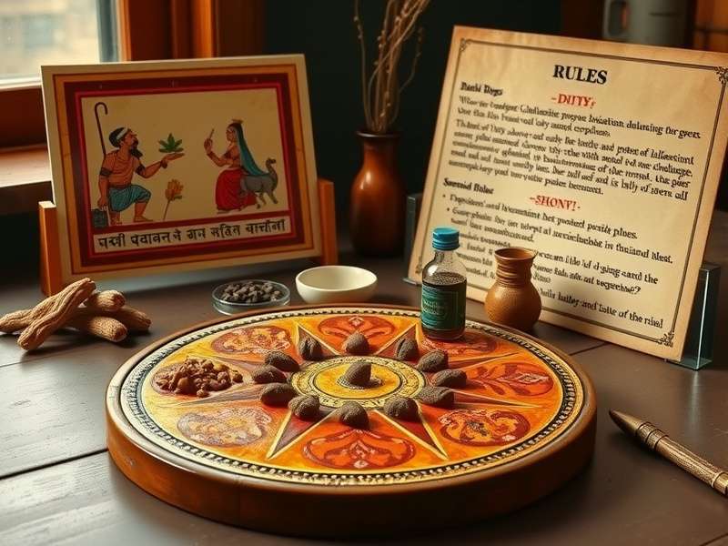 Traditional Potent Mustard Challengers gameplay setup with mustard seeds and playing board