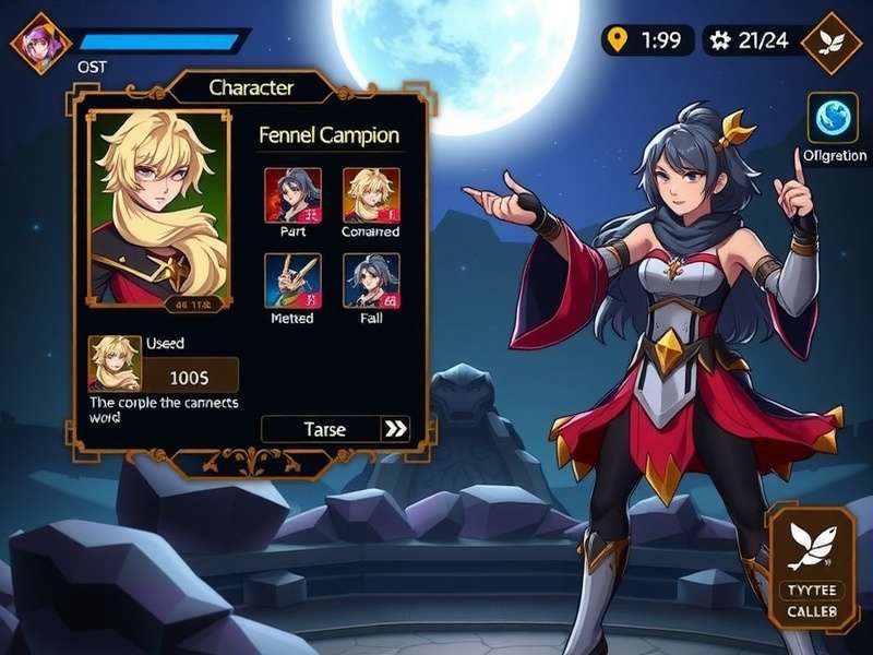 Lunar Fennel Champion gameplay screenshot showing character selection screen