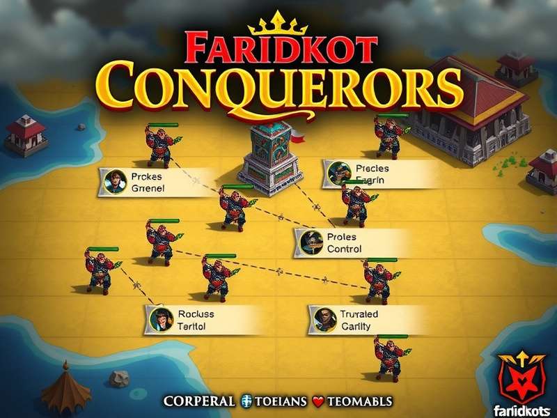 Faridkot Conquerors strategy map showing territory control