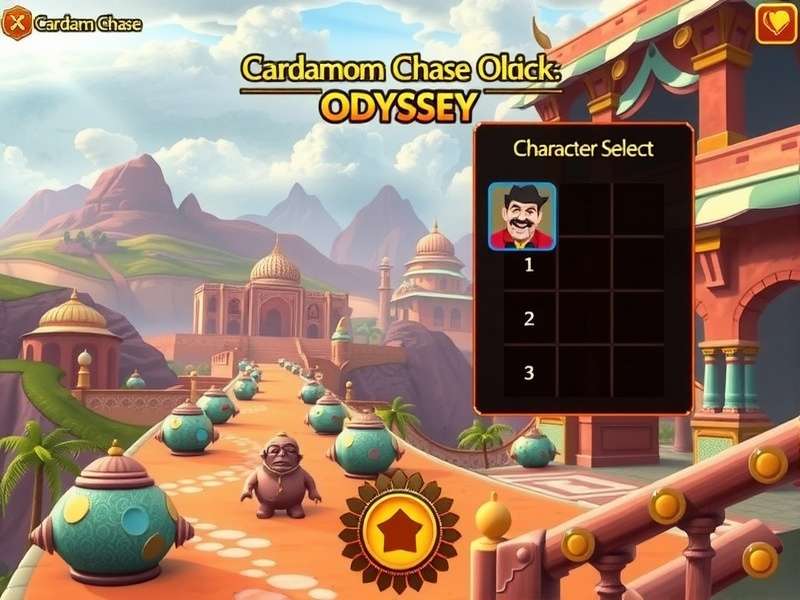 Cardamom Chase Odyssey gameplay screenshot showing vibrant Indian landscapes