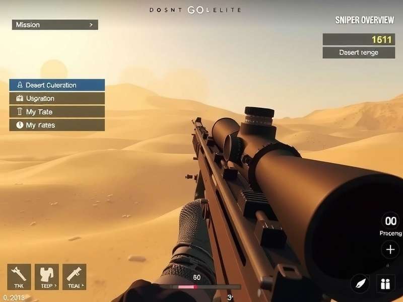 Desert Sniper Elite gameplay screenshot showing sniper scope view