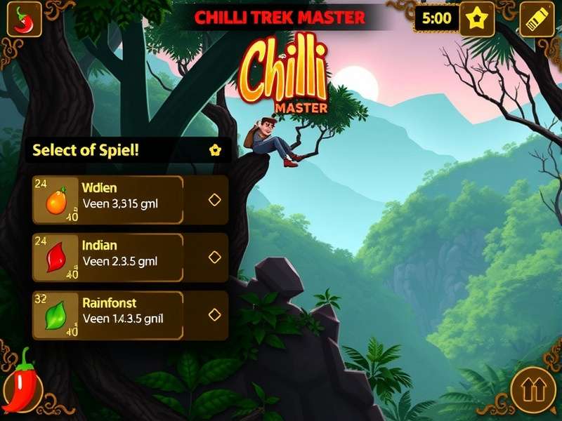 Chilli Trek Master level selection screen showing different Indian regions