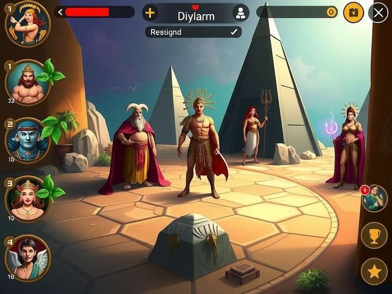 Divine Adventure gameplay screenshot showing mythological characters
