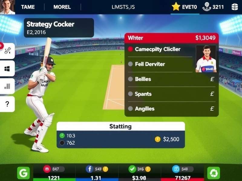 Virtual Cricket Heroes strategy planning interface