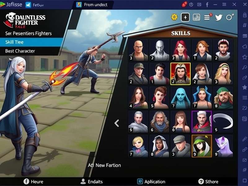 Dauntless Fighter S Tale skill tree and customization interface