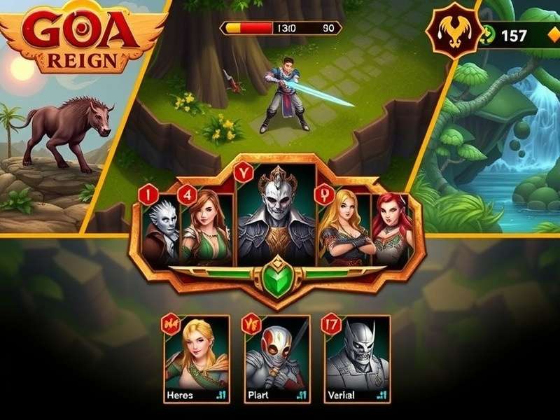 Goa Warrior Reign character lineup showing main heroes and villains