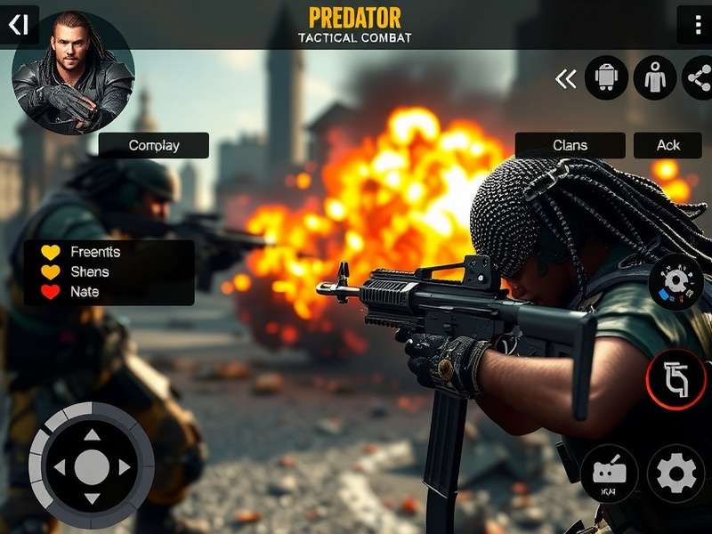 Predator Tactical Combat gameplay screenshot showing intense tactical combat