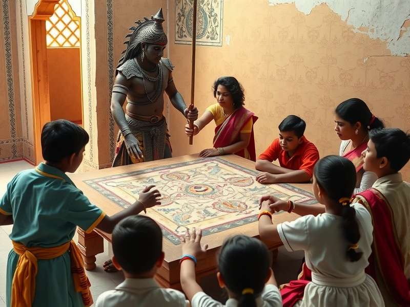 Children learning Bhimasena S Strength in school cultural program