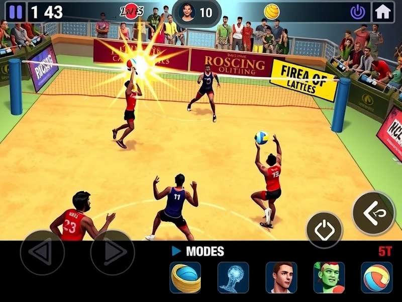 Volley Titans Gujarat Strike control interface and gameplay mechanics