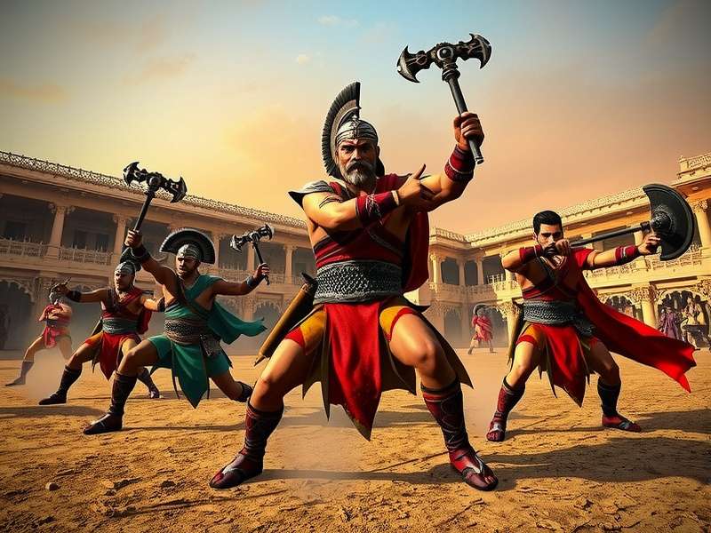 Different warrior classes in Rajputana Mace Gladiator tradition