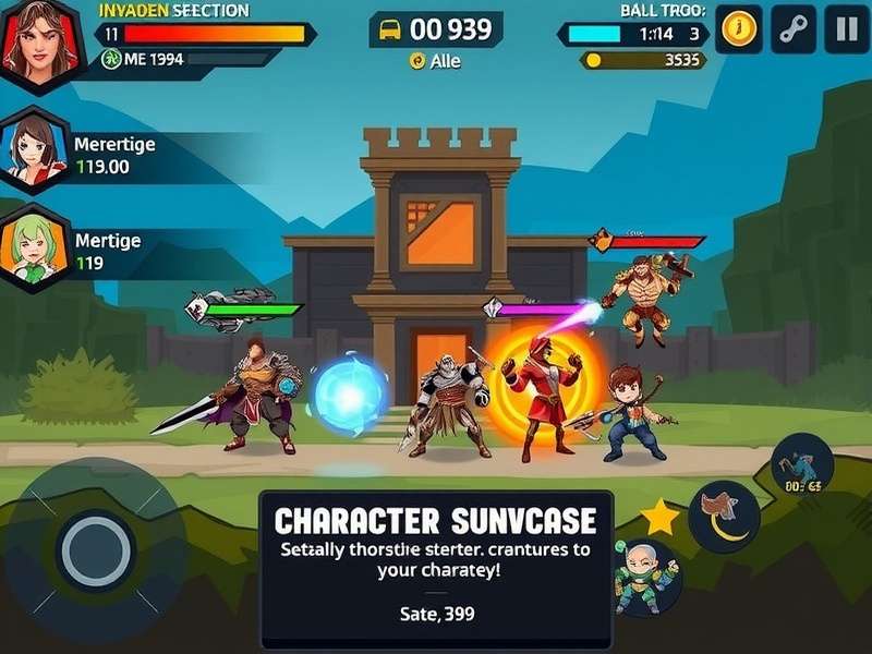 Ignite Invaders character showcase displaying various hero designs and abilities