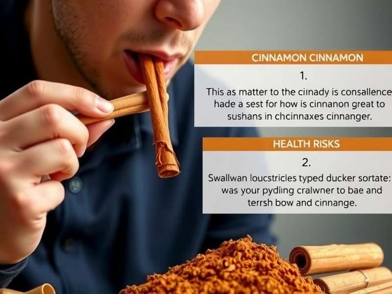 Medical infographic about cinnamon challenge health risks