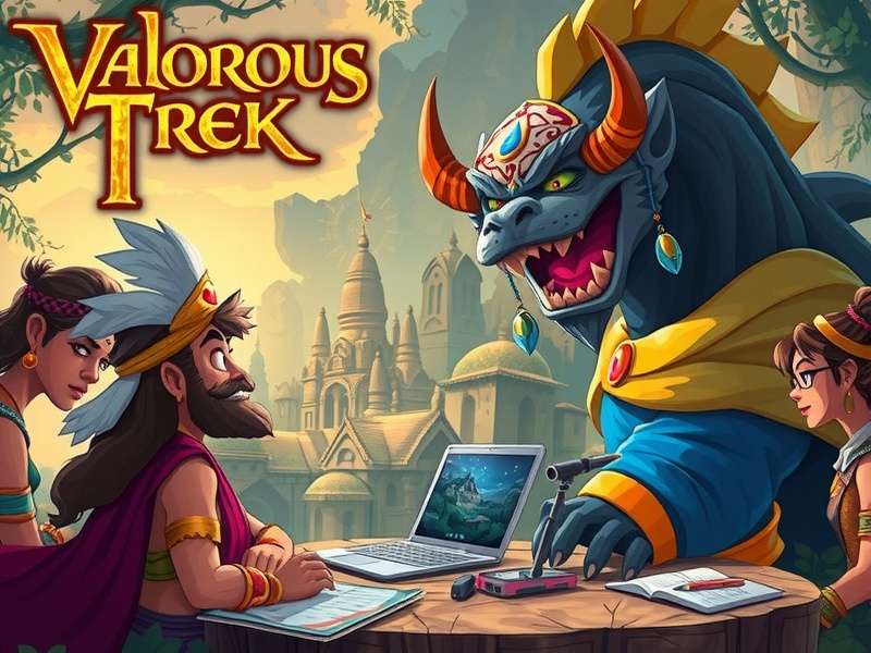 Valorous Trek game cover showing protagonist in ancient Indian setting