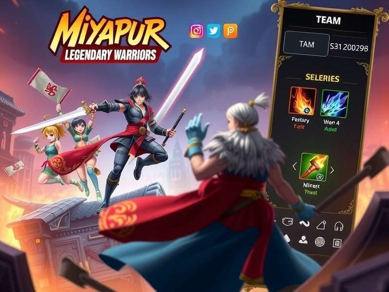 Miyapur Legendary Warriors game banner showing characters in action