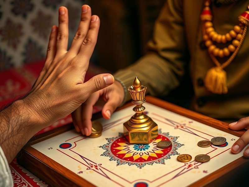Carrom Board with coins and striker