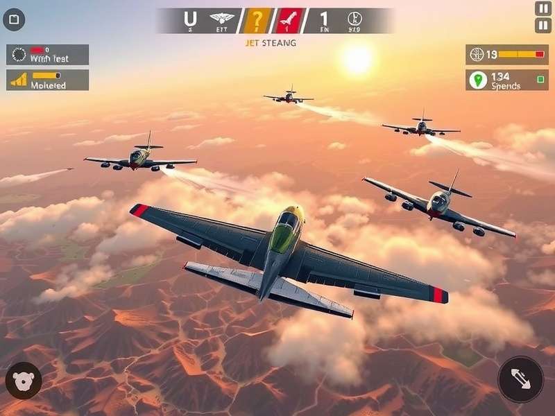 Jet Stream Quest multiplayer gameplay with multiple aircraft