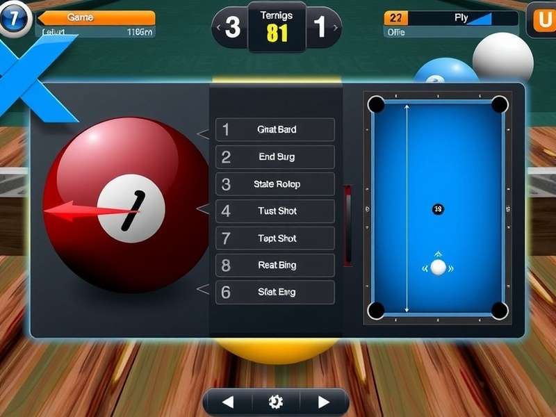 Desi 3D Pool Phenom different game modes selection screen
