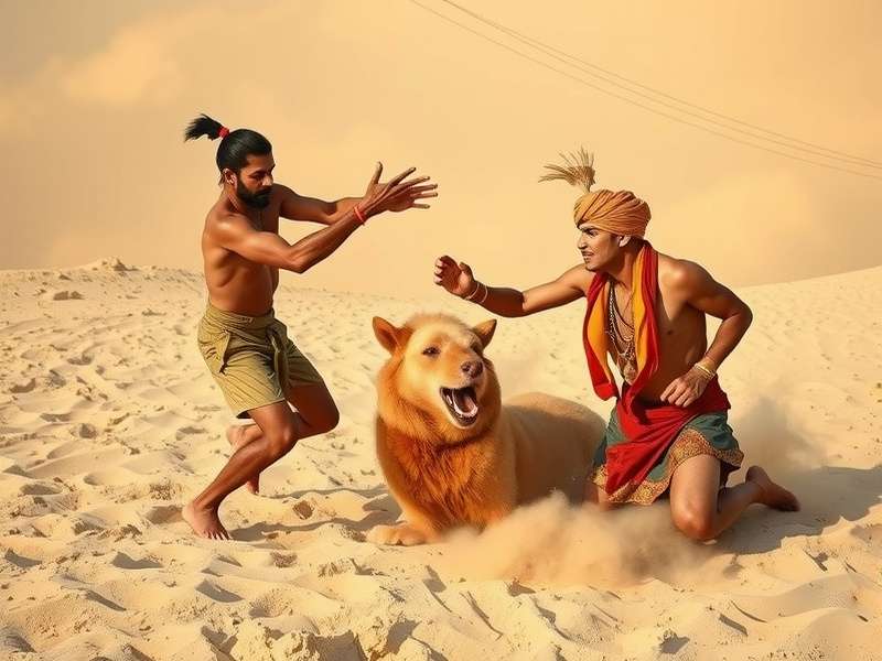 Traditional Indian Dune Fight arena with sandy terrain