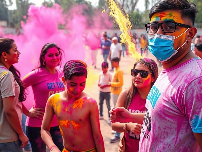 Early Holi Shine Sprint event showing traditional and modern elements