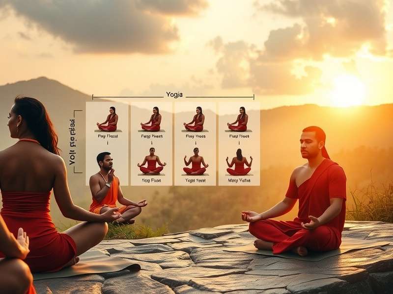 Ancient Indian yogic warriors in meditation poses