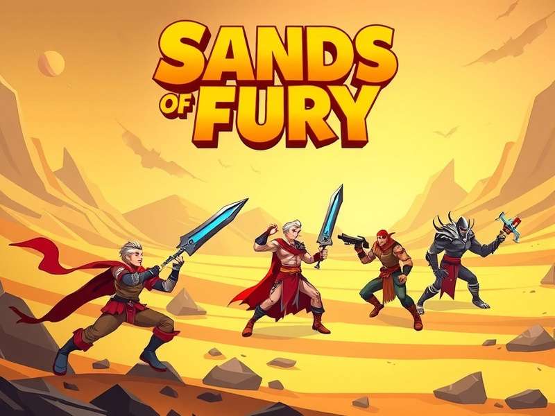 Sands Fury game cover art showing main character in desert environment