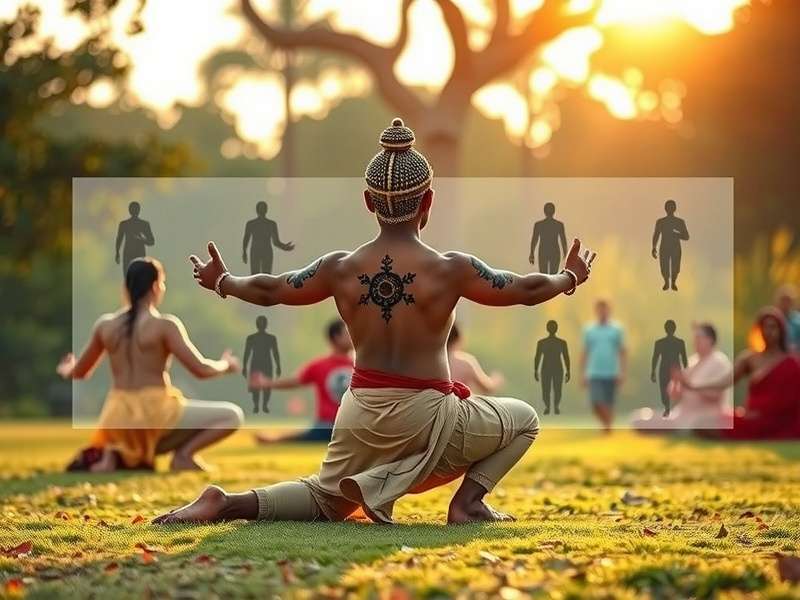 People practicing Yogic Yodhas in a peaceful natural setting