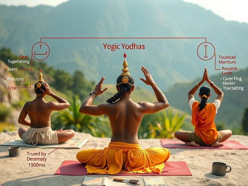 Diagram showing Yogic Yodhas gameplay positions and sequences