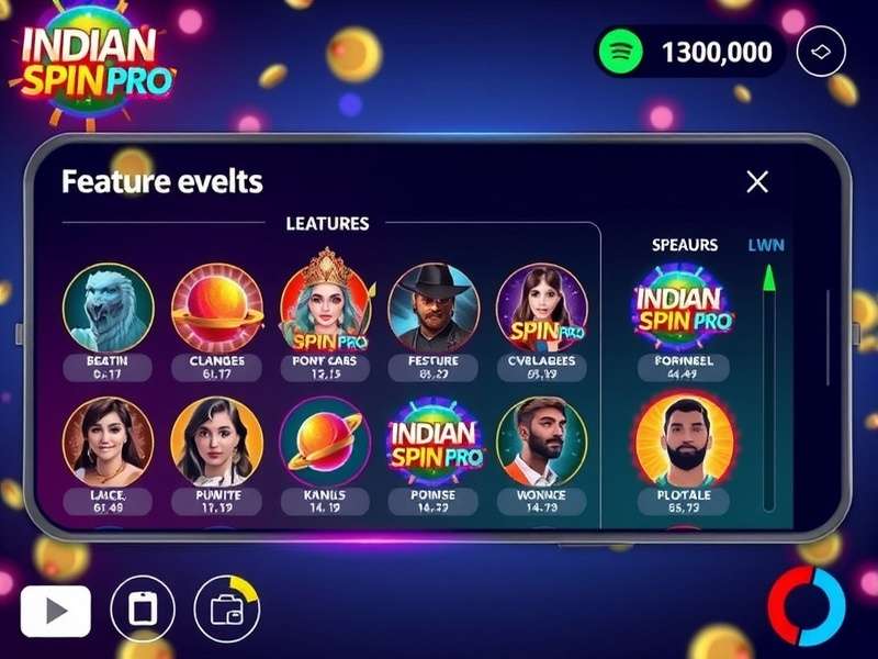 Indian Spin Pro feature showcase with multiple gameplay elements