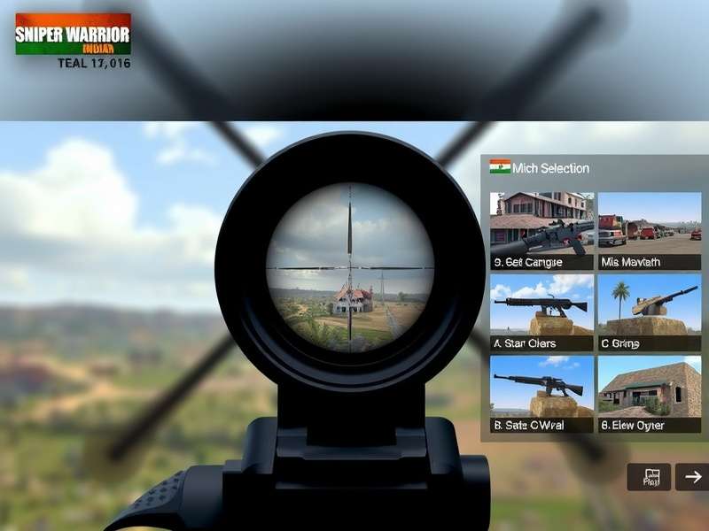 Sniper Warrior Indian mission selection screen showing various locations
