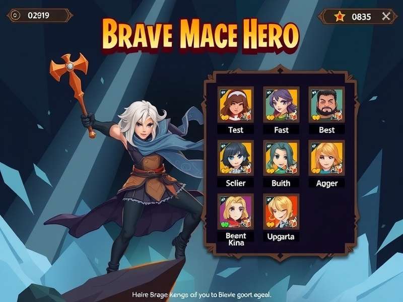 Brave Mace Hero character progression and upgrade screen