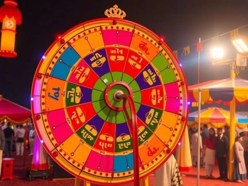 Traditional Lucknow Fortune Wheel with colorful design