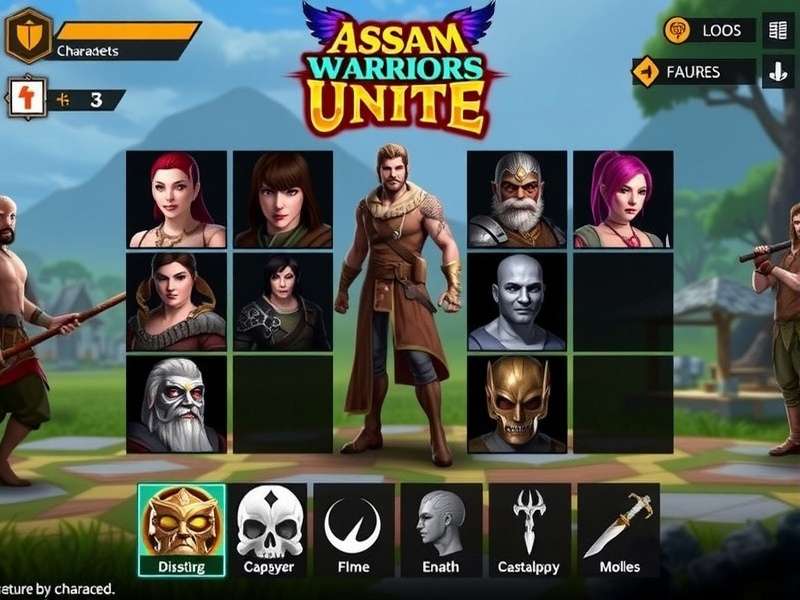 Assam Warriors Unite gameplay screenshot showing character selection