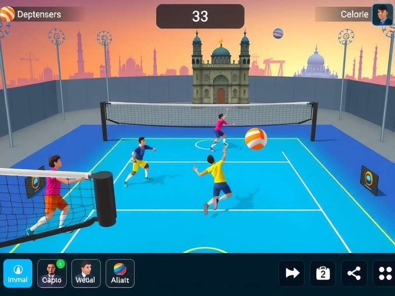 Mumbai Volley Supreme gameplay screenshot showing volleyball action