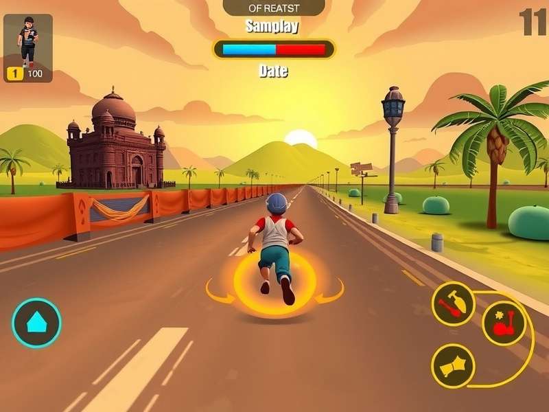 Speedy Sprint Legend gameplay screenshot showing character running through vibrant Indian landscape