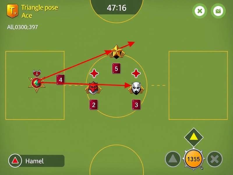 Triangle Pose Ace gameplay screenshot showing strategic elements