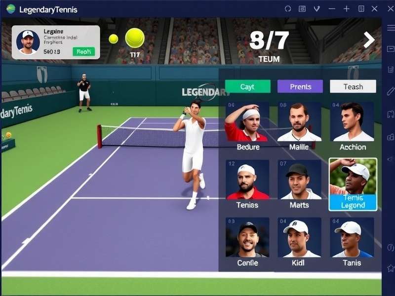 Legendary Tennis India gameplay screenshot showing realistic court and player