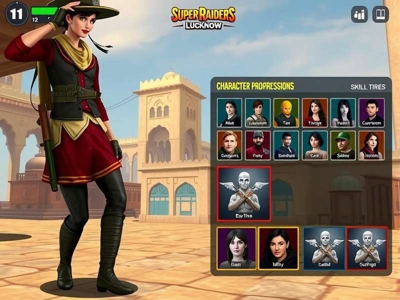 Super Raiders Lucknow character selection screen showing diverse roster