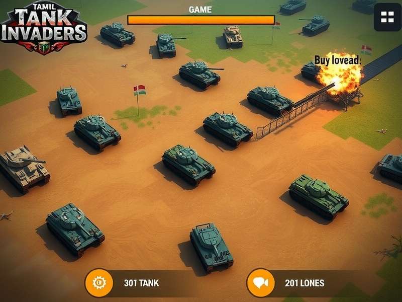 Tamil Tank Invaders strategy map showing tactical positions