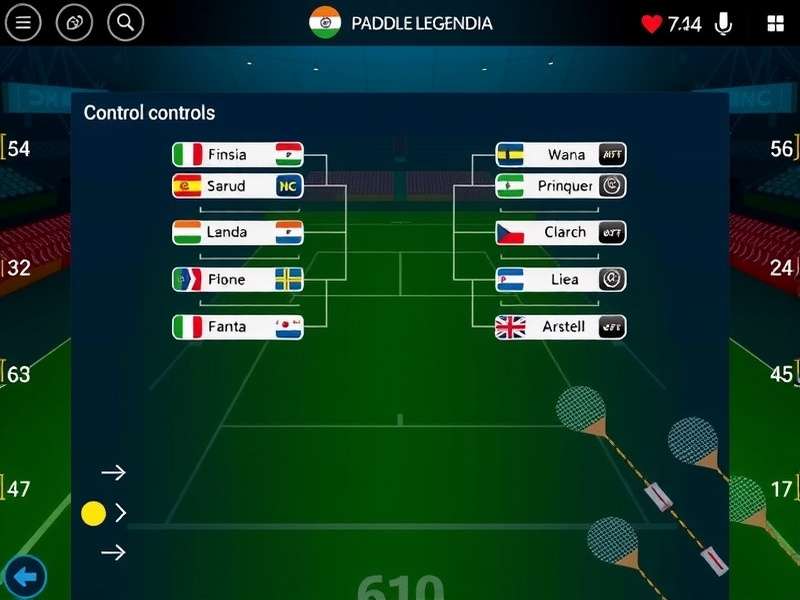 Paddle Legend India tournament bracket display