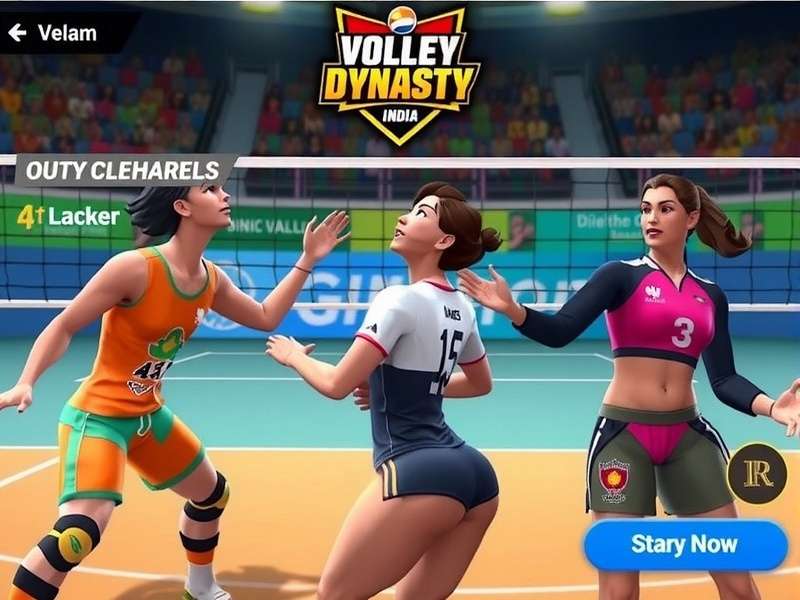 Volley Dynasty India tournament mode with various competition brackets