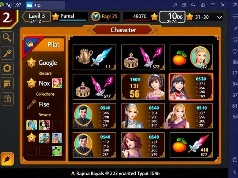 Rajma Royals Dynasty character collection screen