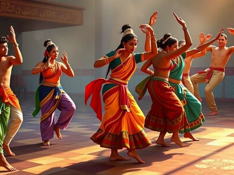Regional variations of Indian festive dances showing diverse footwork styles