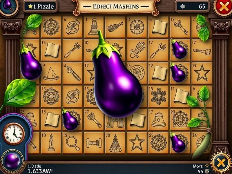 Eggplant Enigma Mastermind gameplay interface showing puzzle mechanics