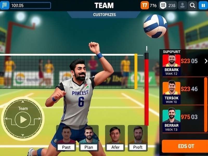 Volley Dynasty India gameplay screenshot showing intense volleyball action