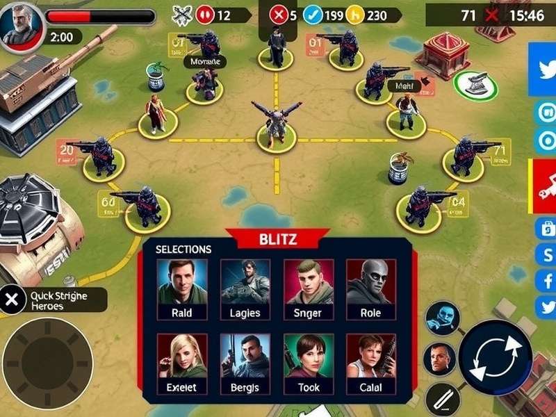 Quick Strike Blitz map showing strategic positions and objectives