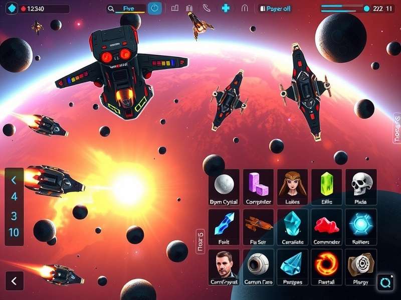 Nebula Nemesis resource management interface showing quantum crystals and plasma energy