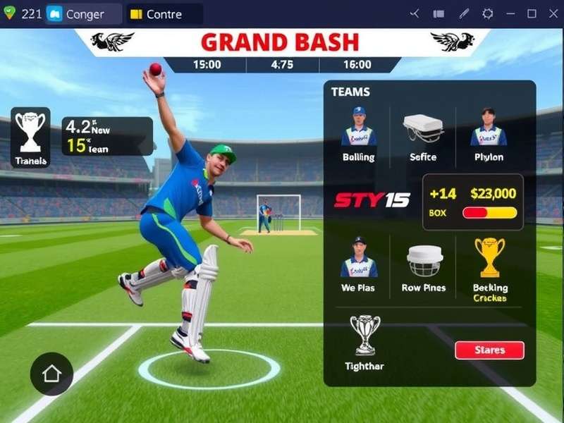Colva Grand Bash bowling interface and controls