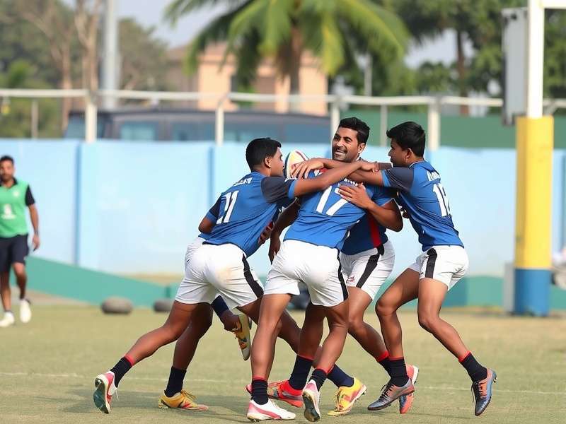 Indian Rugby High Flyers team in action during a match