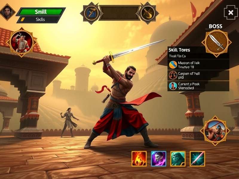 Deccan Sword Master gameplay screenshot showing combat in ancient Indian setting